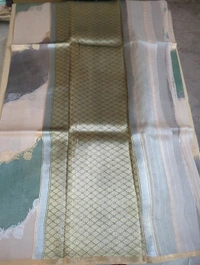Pure Handloom Kora Rangkat - teal green