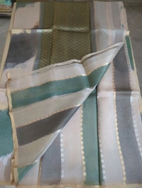 Pure Handloom Kora Rangkat - teal green