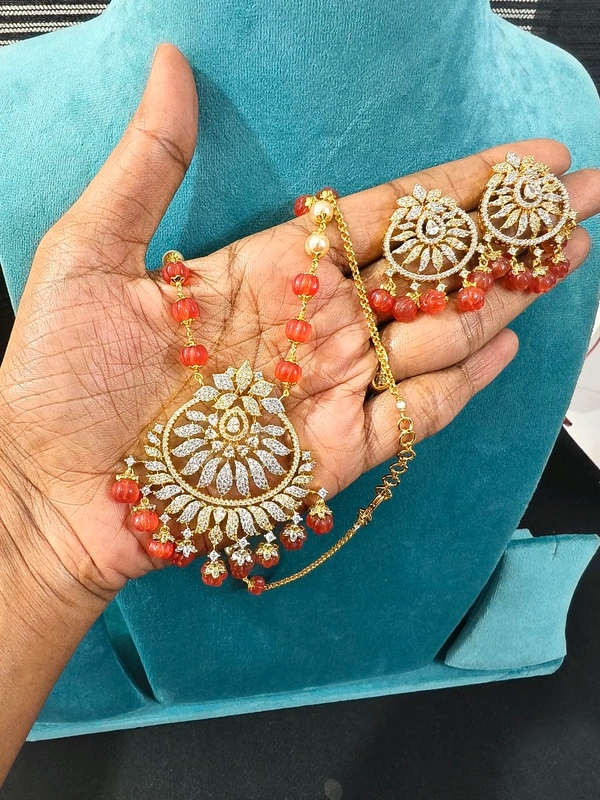 Diamond Copy Set With Real Quartz And Swarovski  - HD