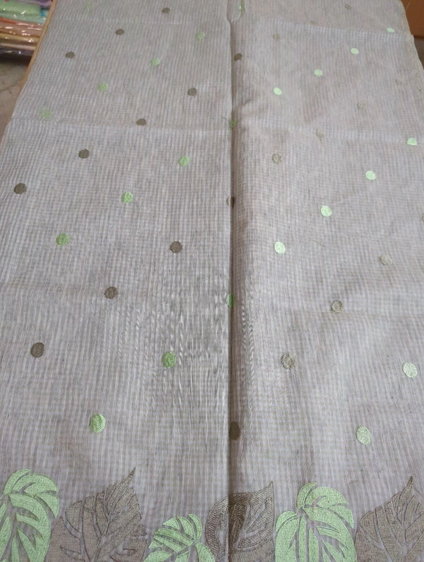 Cotton Doria Leaf Cut Work - Gray 8