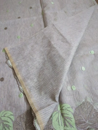 Cotton Doria Leaf Cut Work - Gray 8