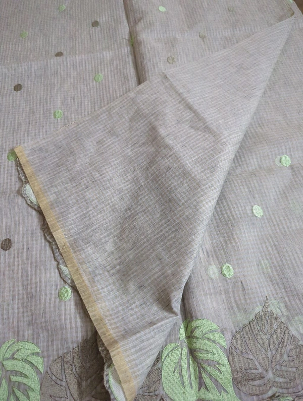 Cotton Doria Leaf Cut Work - Gray 8