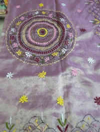 Glass Tissue With Handwork - Electric Violet