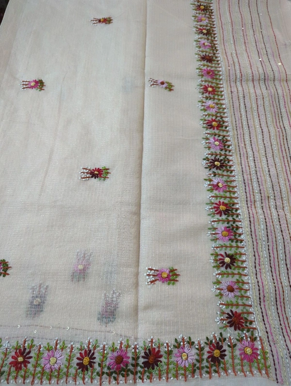 Kota Checks Handwork - Papaya Whip