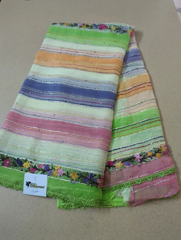 Pure Chiffon Handwork - Green 5