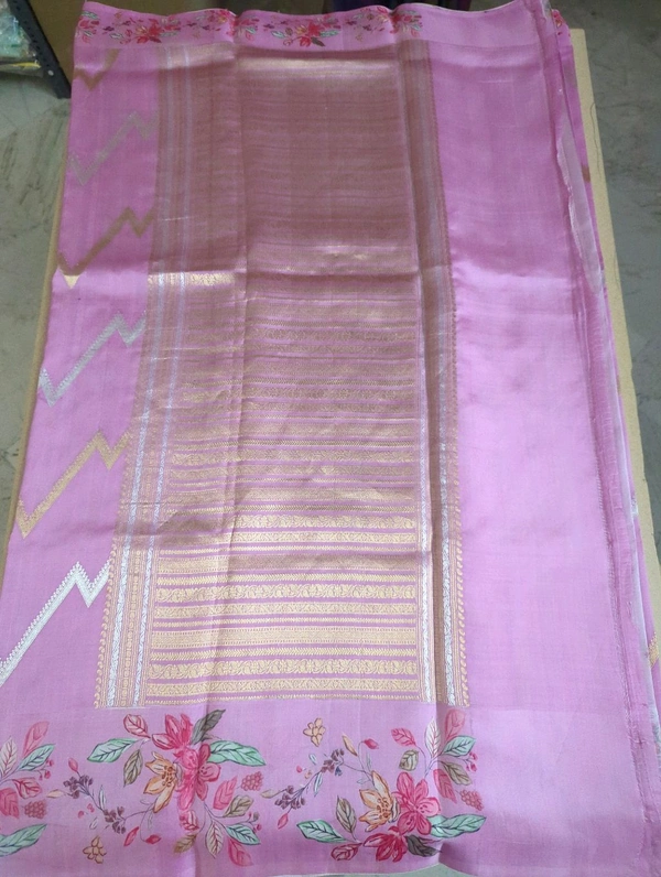 Pure Handloom Raw Mango - pink