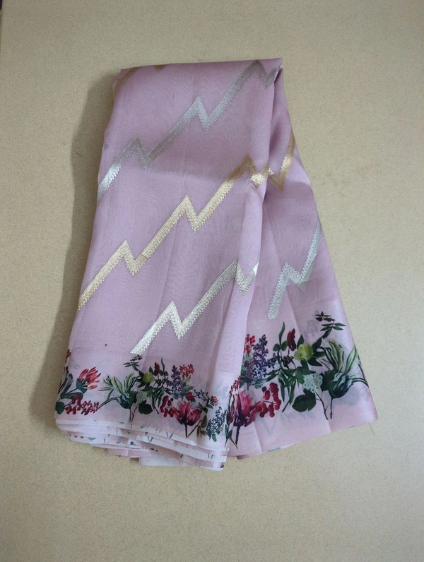 Pure Handloom Organza With Digital - Sundown