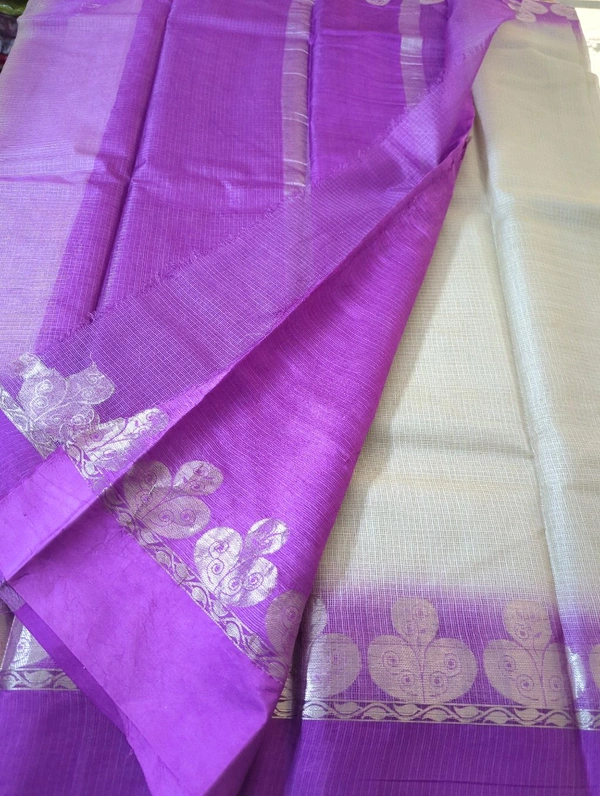 Pure Handloom Tusser Kota - Mercury