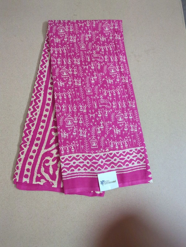 PURE MUL MUL COTTON BLOCK PRINT - pink 6