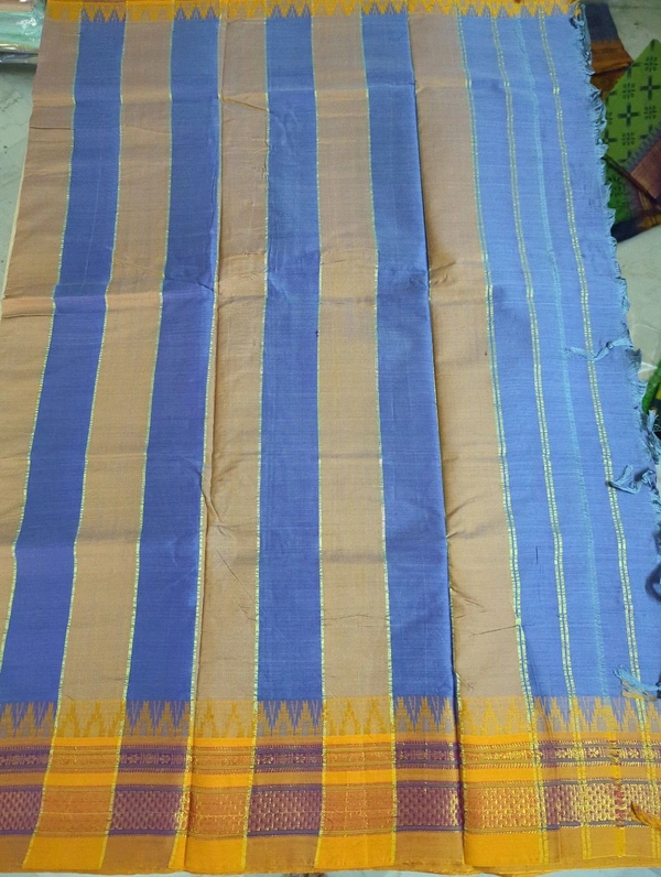 Pure Handloom Narayanpet Cotton Print - violet 15