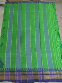 Pure Handloom Narayanpet Cotton Print - green 6