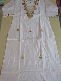 Chanderi Weaving With Handwork - peach, 46