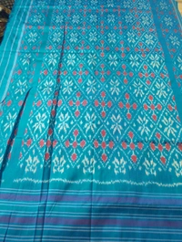 pure double ikkat - Blue