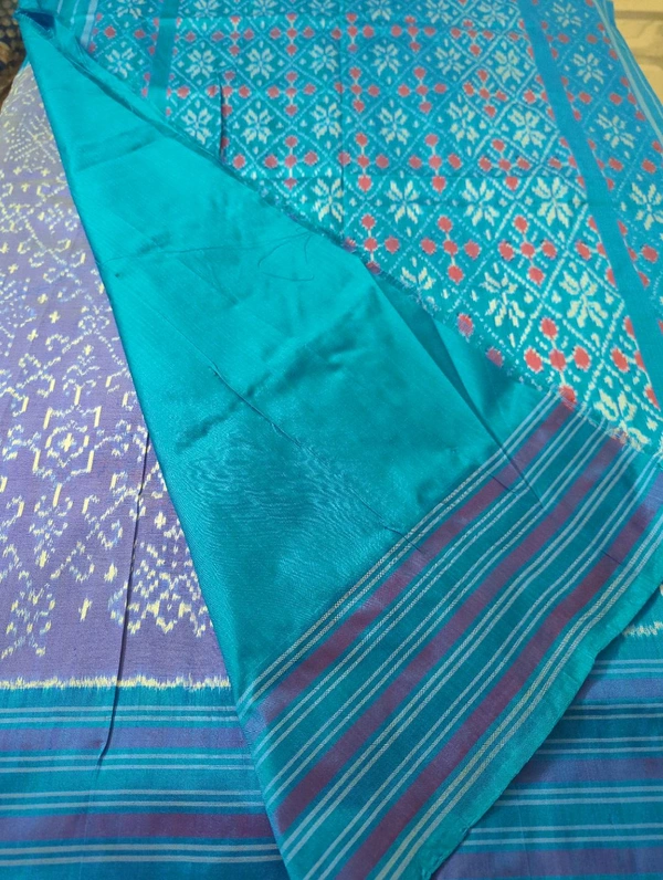 pure double ikkat - Blue