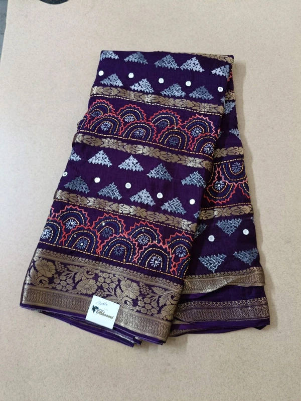 Pure Dola Handwork  - Purple