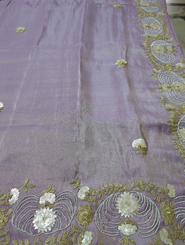 pure tissue with rich work - Mauve