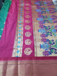 Narayanpet Pattu - green colour pink