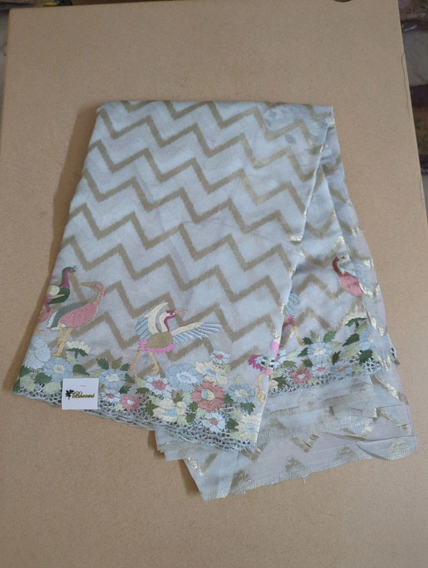 Designer Tusser  - aqua blue