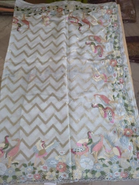 Designer Tusser  - aqua blue