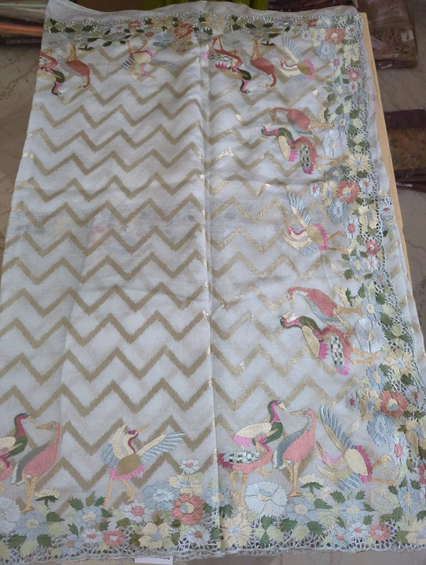 Designer Tusser  - aqua blue