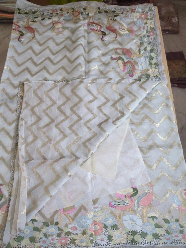 Designer Tusser  - aqua blue