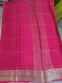 Pure Chinnon With Designer Blouses  - watermelon red