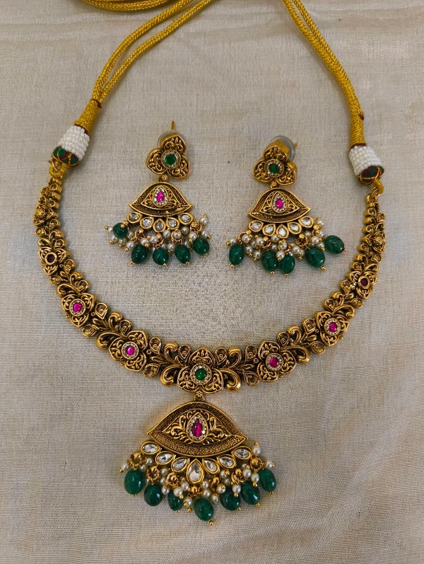Real Gold Copy Nakshi Neck Piece 