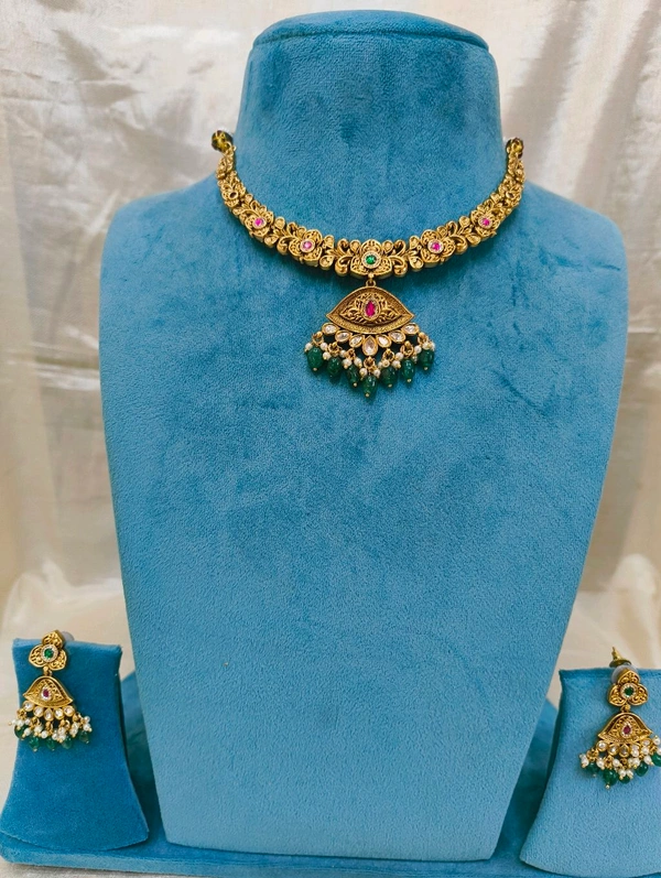 Real Gold Copy Nakshi Neck Piece 