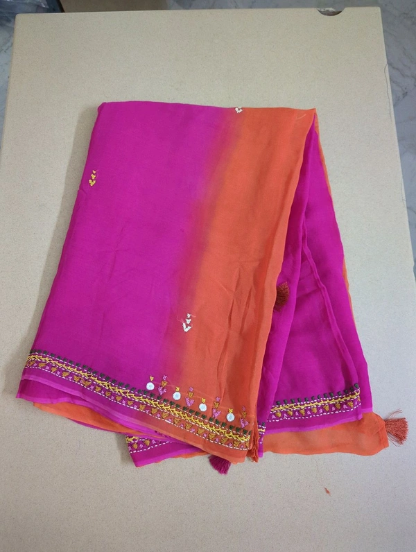 PURE GEORGETTE WITH HEAVY HANDWORK - Length : 46 Inches