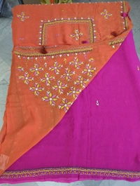 PURE GEORGETTE WITH HEAVY HANDWORK - Length : 46 Inches
