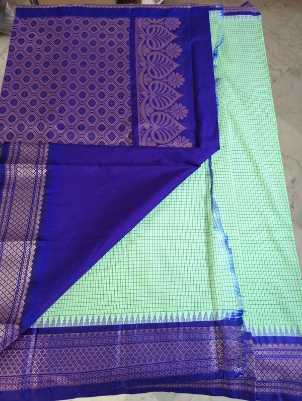 SEMI GADWAL PATTU - Mint Green