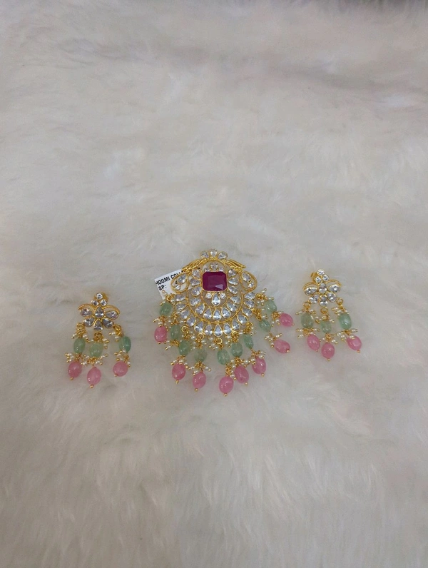 Poliki Stone Pendent Set - Red