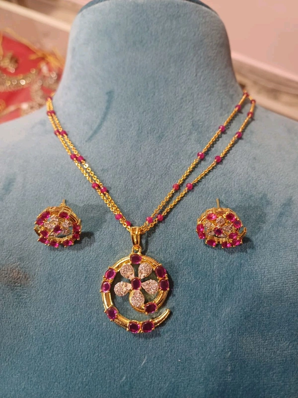 Real Ruby With Pendent Set - HD