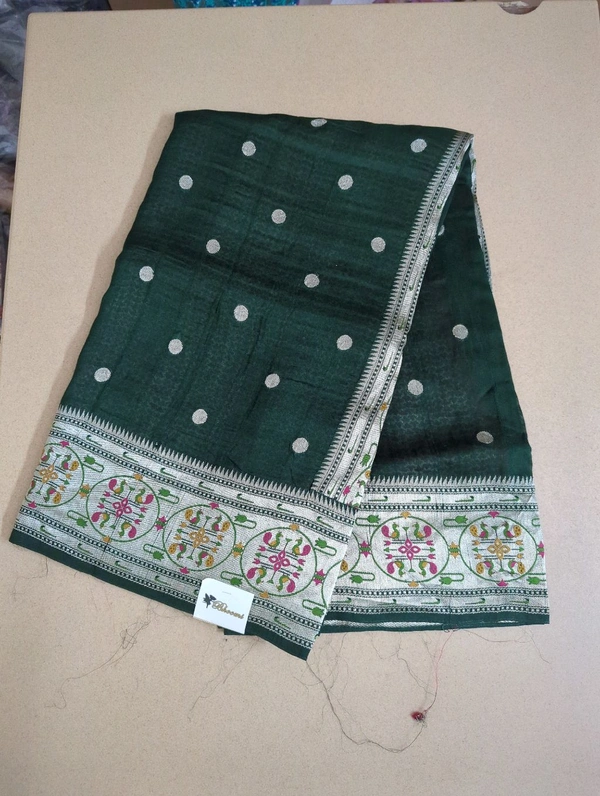 tusser georgette - green