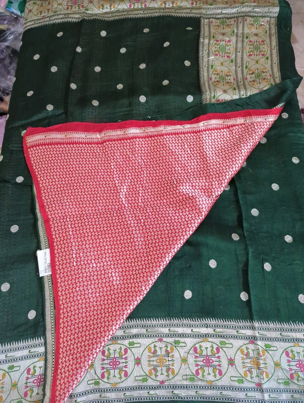 tusser georgette - green