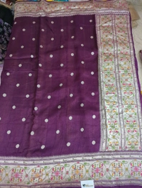 tusser georgette - Purple