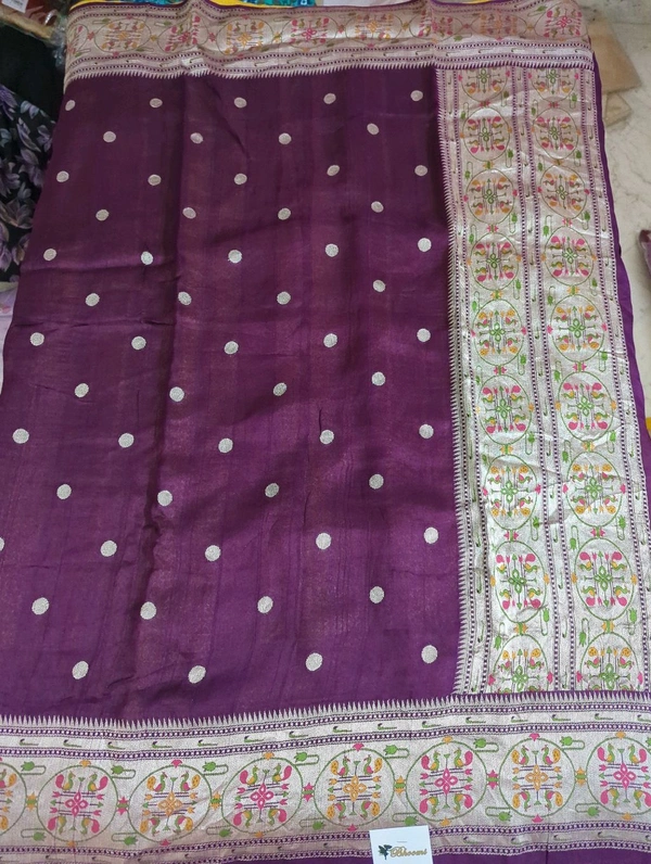 tusser georgette - Purple