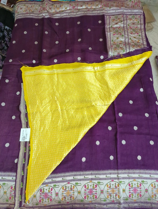 tusser georgette - Purple