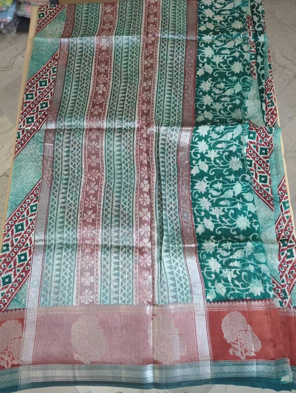 Pure Munga Tusser - brown border