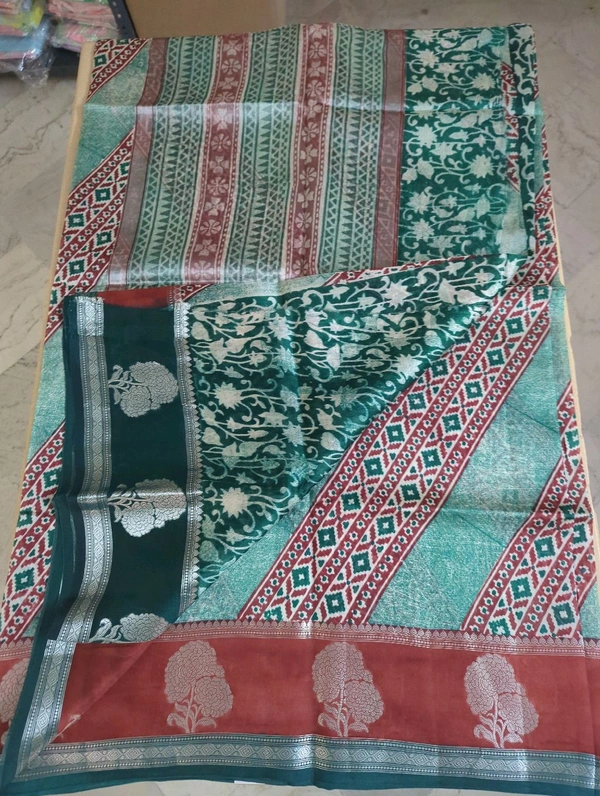 Pure Munga Tusser - brown border