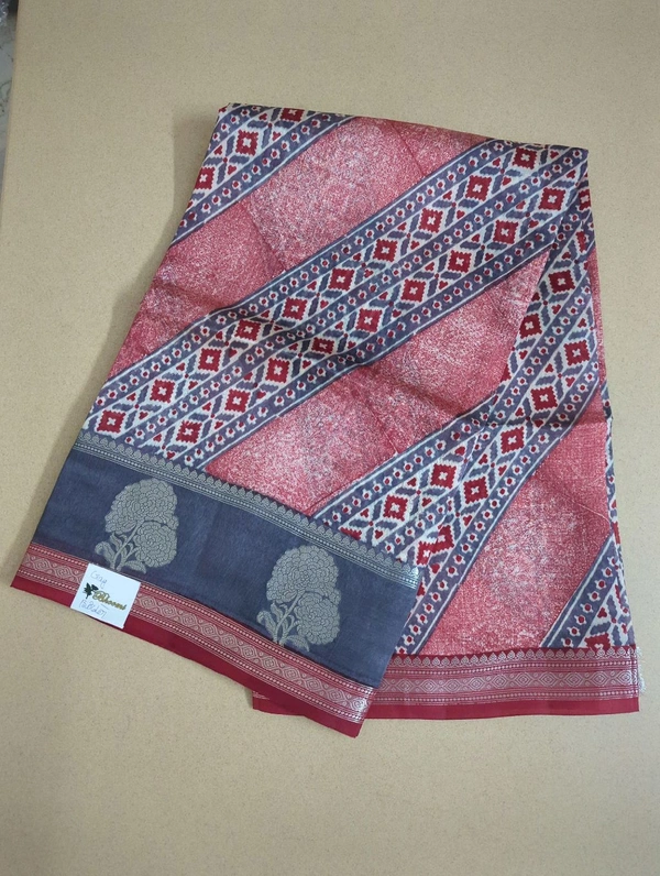 Pure Munga Tusser - gray border