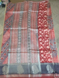 Pure Munga Tusser - gray border