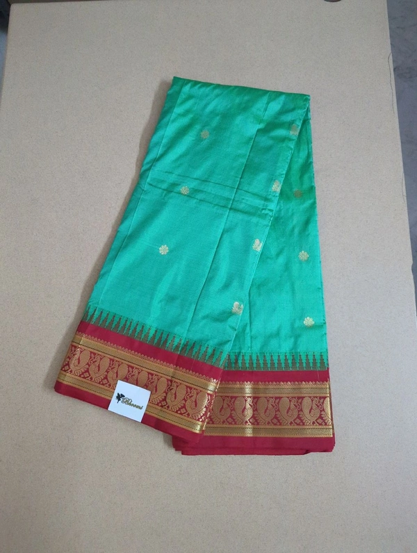 Pure Handloom Narayanpet Pattu - green