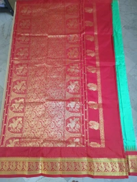 Pure Handloom Narayanpet Pattu - green