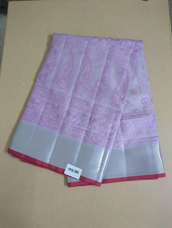 Silk Kota Embroidery  - lavender