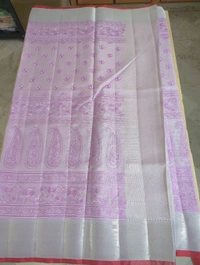 Silk Kota Embroidery  - lavender
