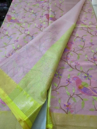 Silk Kota Allave Embroidery  - Pink