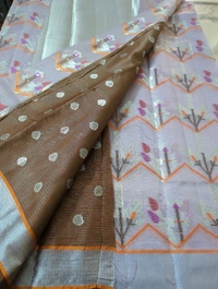 Silk Kota Tissue Weaving  - Blue Chalk