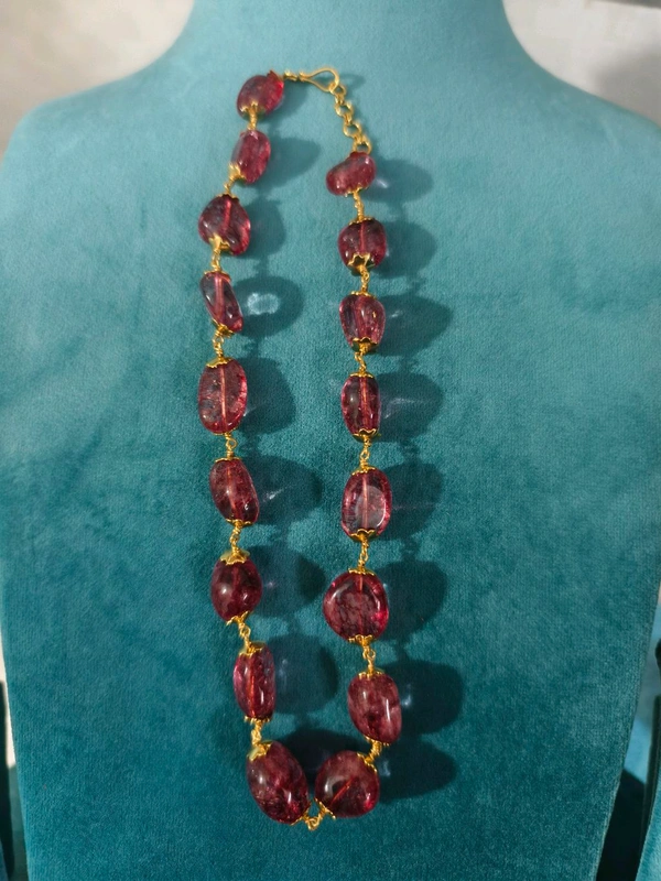 Glass Beads Chain With Earrings - pink, HD