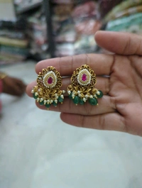 Gold Copy Jadua Kundan Earrings - VZ